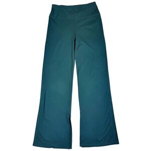 DSG Womens High Rise Wide Leg Yoga Pants Forest Green Side Slit Size M RN104141